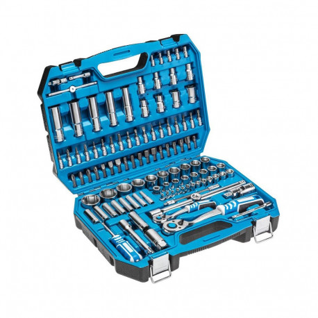 Hogert HT1R432 tool set, 112 pcs, 1/4" and 1/2", 72 teeth, CrV/CrMo, case