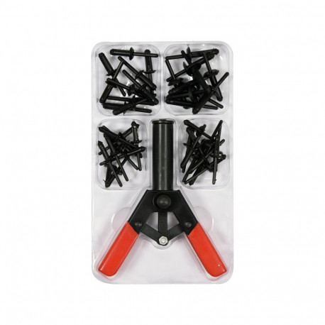 Yato plastikkinnituskomplekt 41 tk, 165mm, 5mm, 6.3mm, 6.6mm, must pindamine, PVC käepide, #45 süsin