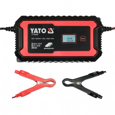 Yato Aku laadija YT-83002, 6/12V d.c., 2/10A, 5-200Ah, märg, geel, AGM, EFB, LCD ekraan