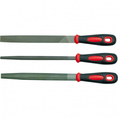 Vorel Metalli faili komplekt 25165, 200mm, 3tk, GRD, T12 teras, PVC käepide, 2 #