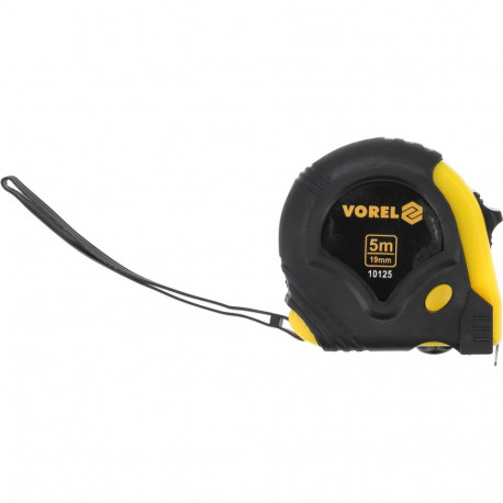 Vorel mõõdulint GRD 10125, 5m, 19mm, teraslint, PVC/kummikorpus, 3 lukustust
