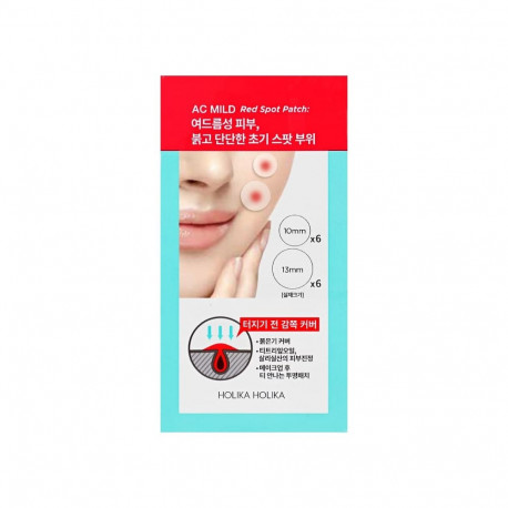 Holika Holika Läbipaistvad vistrikuplaastrid AC MILD Red Spot Patch
