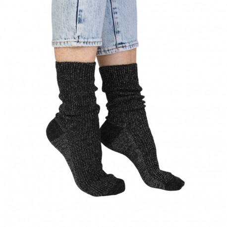 SOKISAHTEL ALPAKAVILLASED musta värvi sädelevad sokid 444