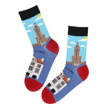 SOKISAHTEL WARSZAWA sinised linnavaatega puuvillased sokid 446