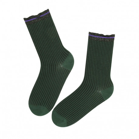 SOKISAHTEL BRIELLE rohelised sädeleva äärega sokid 444