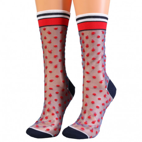 SOKISAHTEL BLAKELY tumesinised täpilised õhukesed sokid 444