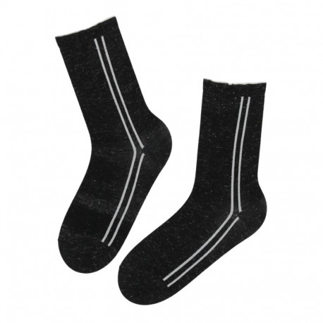 SOKISAHTEL MARIAH musta värvi sädelevad sokid 444