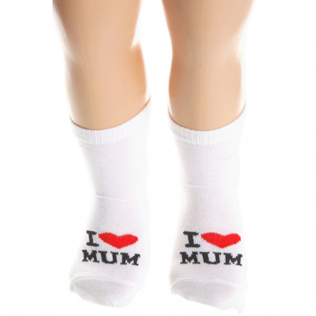 SOKISAHTEL I LOVE MUM puuvillased beebisokid
