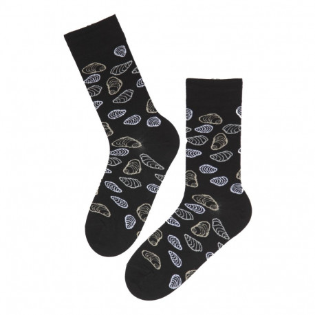 SOKISAHTEL OYSTER musta värvi puuvillased sokid 676