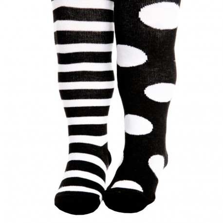 SOKISAHTEL FUNNY DOTS mustad puuvillased sukkpüksid beebidele