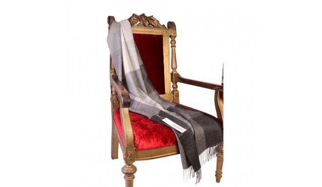 SOKISAHTEL Alpakavillane musta-halli ruuduline väike pleed 425