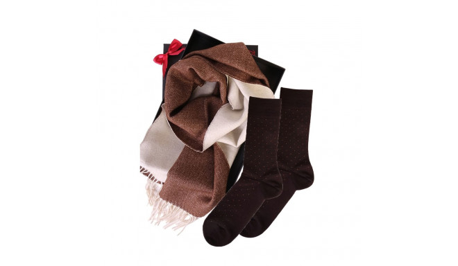 SOKISAHTEL Alpakavillast kahepoolse salli ja VEIKO sokkidega kinkekarp meestele 446