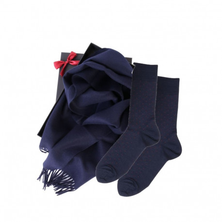 SOKISAHTEL Alpakavillast salli ja VEIKO tumesiniste sokkidega kinkekarp meestele 446