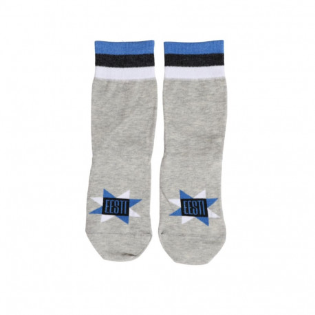 SOKISAHTEL ONLINE hallid sini-must-valge äärega sokid 444