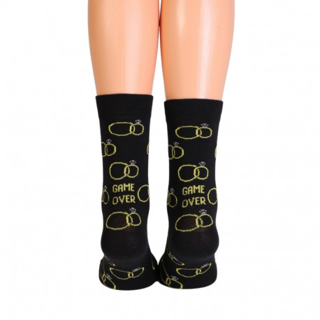 SOKISAHTEL GAME OVER musta värvi sõrmustega sokid pulmadeks 444