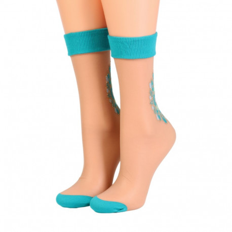 SOKISAHTEL DALILA nahatooni õhukesed sokid sädeleva mustriga 444