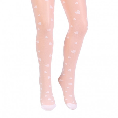 SOKISAHTEL RICCI valged südametega õhukesed sukkpüksid lastele 432, 434, 677