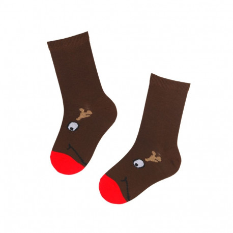 SOKISAHTEL RUDOLF põhjapõdraga puuvillased sokid lastele 438, 439, 443