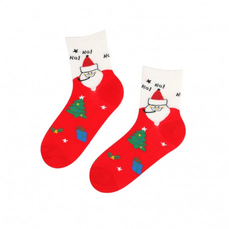 SOKISAHTEL ESTHER punased jõuluvanaga puuvillased sokid 444