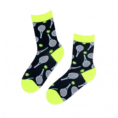 SOKISAHTEL TENNIS LOVER tumesinised reketitega puuvillased sokid 444