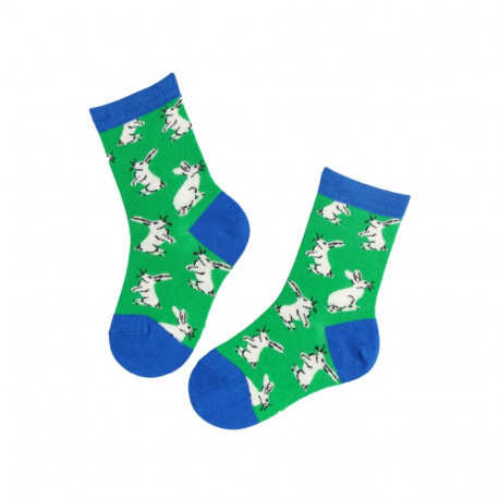 SOKISAHTEL EASTER rohelised jänestega puuvillased sokid lastele 438, 439