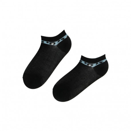 SOKISAHTEL FREYA musta värvi madalad sinise äärega sokid 444