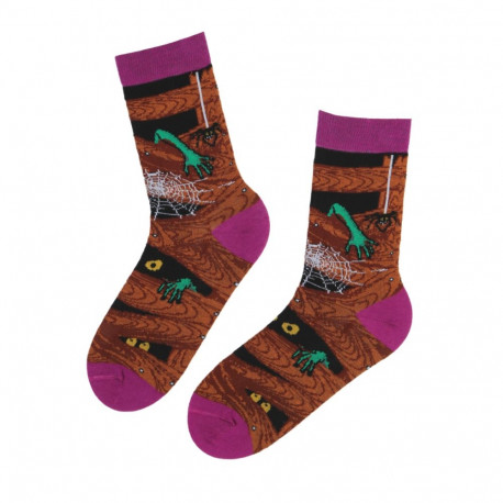 SOKISAHTEL HAZEL kollidega pruunid halloweeni sokid 444