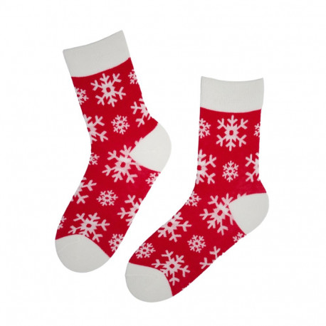 SOKISAHTEL EMMANUEL punased lumehelbe mustriga jõulusokid 446