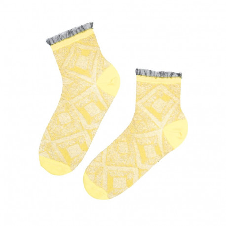 SOKISAHTEL ART õhukesed kollased sädelusega sokid 447