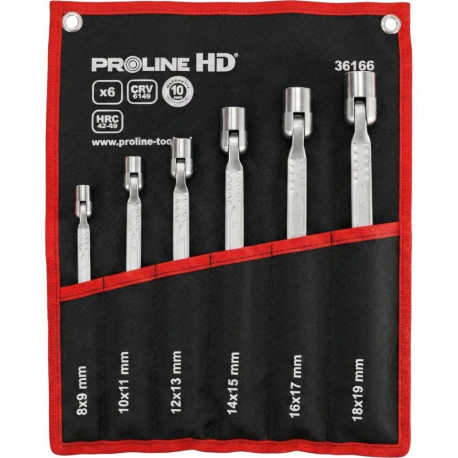 Klucze przegubowe nasadowe szt6(8x9-18x19mm),cv,proline "hd"