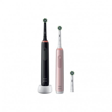 Braun Oral-B Pro 3 3900N Gift Edition  electric toothbrush (black/pink  incl. 2nd handpiece)