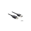 DeLOCK EASY USB2.0 A Plug/Socket - black 2m