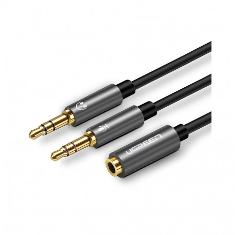 Splitter 3.5mm 4pin female to 2x3.5mm plugs (for headphones + microphone) AV140 UGREEN