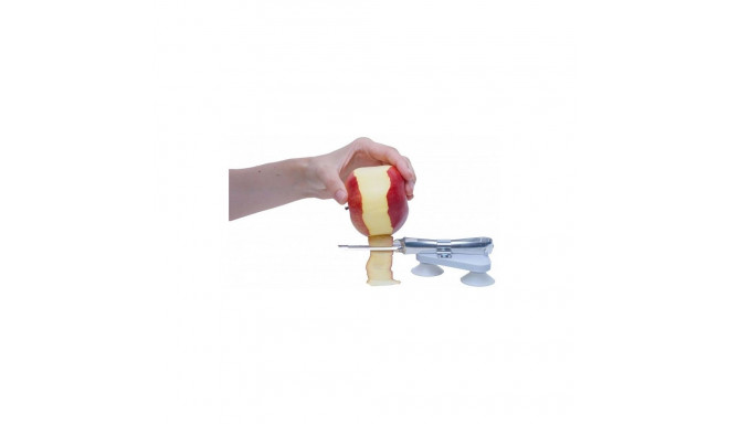 Suction cup mounted fruit and vegetable peeler