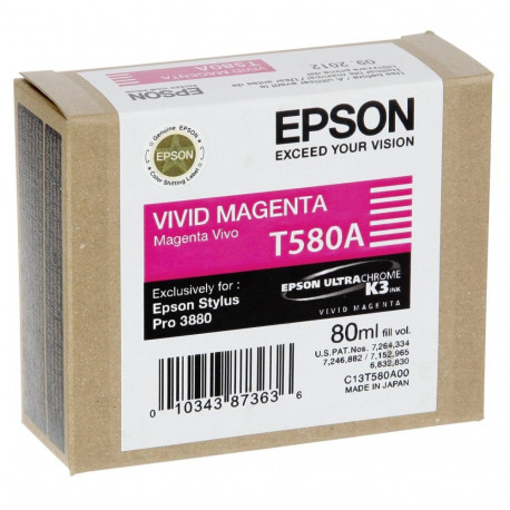 "Epson Tinte 5LB T580 ink cartridge vivid magenta standard capacity 80ml 1-pack"