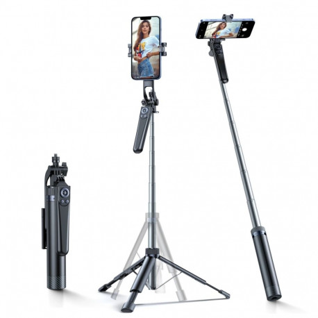 Selfie stick Wozinsky WC1Y70S teleskopowy tripod 1.7m z uchwytem na telefon - czarny