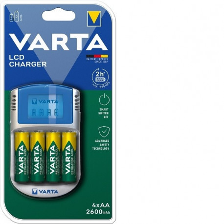 Akupatarei laadija Varta 57070 AA/AAA +12V+USB+4*AA 2600mAh