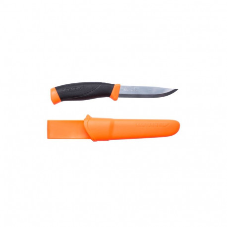 Morakniv Companion Välinuga – Oranž Käepide, 2.5 mm Roostevaba Tera, Tupp