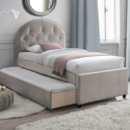 Bed LARA with mattress HARMONY DUO SEASON 90x200cm, champagne