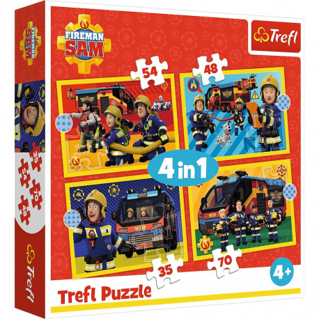 TREFL FIREMAN SAM Puzzle 4 in 1 set