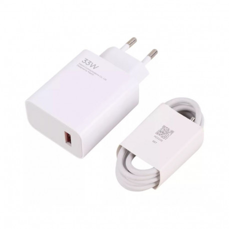 Xiaomi MDY-16-EF USB-A 33W reisilaadija + kaabel USB-C valge (lahtiselt)