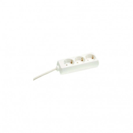 Maandusega pikendusjuhe 3 osa / 1.5m, max 3500W, valge, ilma lülitita