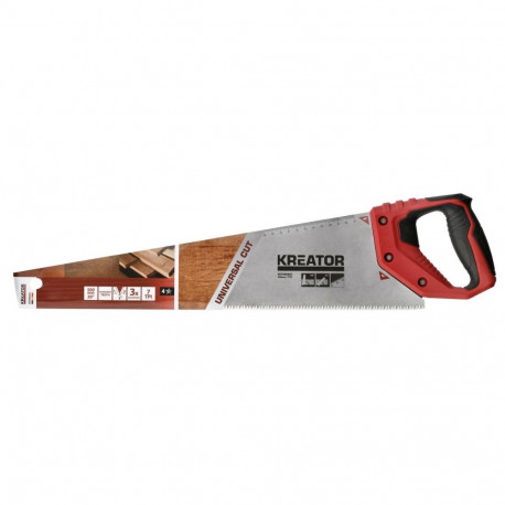 Kreator käsisaag KRTH80003, 500mm, 7 TPI, pehme käepide, nurga juhised 45° ja 90°