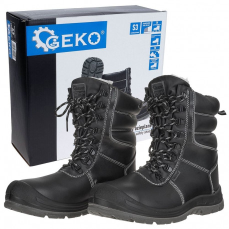 Geko work shoes S3 G90562-45, 45, PU, black, SRC, E, FO, steel toe cap, puncture resistance