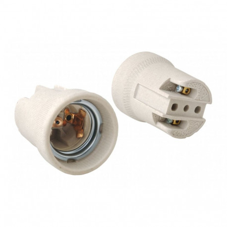 Gtv ceramic socket E27 AE-OCEE27-00, 220-240V, 50-60Hz, 100W, IP20, ceiling, AC, white