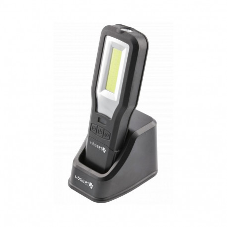 Hogert HT1E408 töökoja LED-lamp, 10W, 550 lm, IP54, 3,7V 2000mAh, 4 režiimi, USB, Power Bank