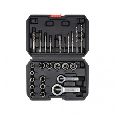 Yato Screw and Nut Extractor Set YT-06037, 26 pcs, 3/8" 9.5 mm, HSS, CrMo 42, for removing broken sc