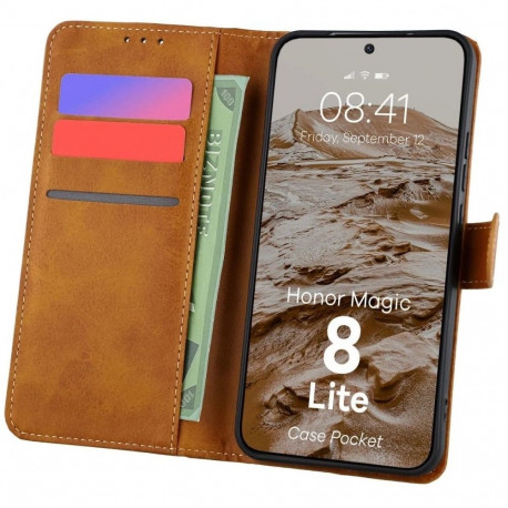 Kaardivahega mobiiliümbris Bizon Magic8 Lite Wallet Pocket pruun