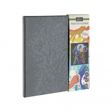 Moxy värvi numbrite järgi Koer mustal põhjal 30 x 30 cm