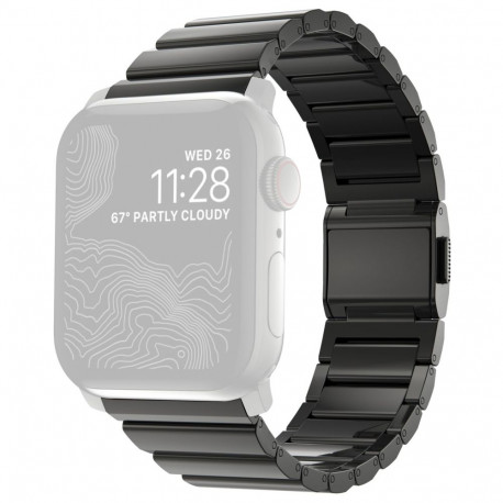 Nomad Strap roostevabast terasest grafiitmust V2 42/44/45/49mm